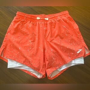 Brooks Women's Moment 2-in-1 Speckle Print Running Shorts Size XS